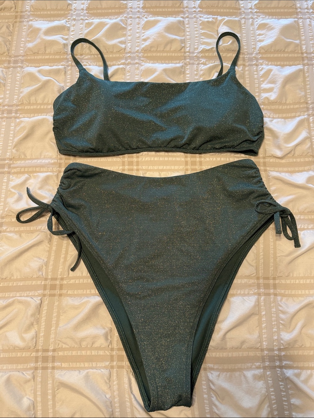 Abercrombie & Fitch A&F Bikini Swim Green Sparkle Glitter